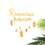 Wooden Hanging Plaque Sign Pendant Ornament Wall DIY Letter Wall Ornaments Home DecorationGold