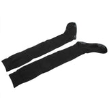 Women Yoga Socks Non Slip Warm Thigh High Stockings for Fitness Latin Dance Sports Black