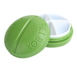4 Grid Pills Case Round Portable Medicine Box Holder Organizer for Home Travel SuppliesGreen