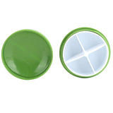 4 Grid Pills Case Round Portable Medicine Box Holder Organizer for Home Travel SuppliesGreen