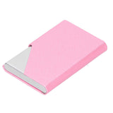 Business Card Holder Stainless Steel Innovative Name Card Case Organizer for Commercial UsePink 007#