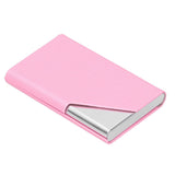 Business Card Holder Stainless Steel Innovative Name Card Case Organizer for Commercial UsePink 007#