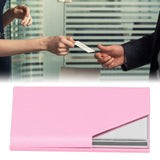 Business Card Holder Stainless Steel Innovative Name Card Case Organizer for Commercial UsePink 007#