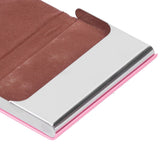 Business Card Holder Stainless Steel Innovative Name Card Case Organizer for Commercial UsePink 007#