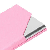Business Card Holder Stainless Steel Innovative Name Card Case Organizer for Commercial UsePink 007#