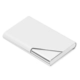 Business Card Holder Stainless Steel Innovative Name Card Case Organizer for Commercial UseWhite 007#