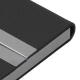 Large Capacity Business Card Holder Pocket Name Card Box Case for Men Double OpenBlack 400#