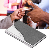 Business Card Holder Name Card Storage Box Case Holder Organizer Gifts for Men WomenGray 980#