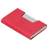 Business Name Card Holder Case Stainless Steel Organizer Portable for Business WorksRed 336#