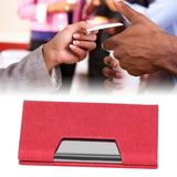 Business Name Card Holder Case Stainless Steel Organizer Portable for Business WorksRed 336#