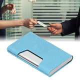 Business Name Card Holder Case Stainless Steel Organizer Portable for Business WorksBlue 336#