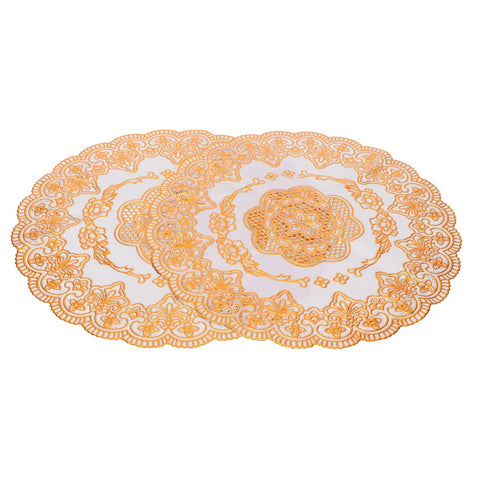 2PCS 30cmx30cm Table Mats Gold Dining Table Placemats for Wedding Party SuppliesStyle 01