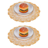 2PCS 30cmx30cm Table Mats Gold Dining Table Placemats for Wedding Party SuppliesStyle 02
