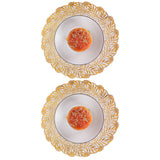 2PCS 30cmx30cm Table Mats Gold Dining Table Placemats for Wedding Party SuppliesStyle 02