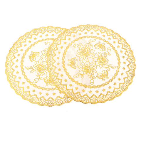 2PCS 30cmx30cm Table Mats Gold Dining Table Placemats for Wedding Party SuppliesStyle 03