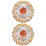 2PCS 30cmx30cm Table Mats Gold Dining Table Placemats for Wedding Party SuppliesStyle 03