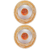 2PCS 30cmx30cm Table Mats Gold Dining Table Placemats for Wedding Party SuppliesStyle 04