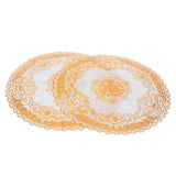 2PCS 38x38cm Table Mats PVC Gold Placemats Cup Mat Coaster for Wedding Party SuppliesRound 02 In Australia - Darrahopens