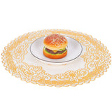 2PCS 38x38cm Table Mats PVC Gold Placemats Cup Mat Coaster for Wedding Party SuppliesRound 02