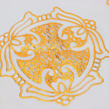2PCS 38x38cm Table Mats PVC Gold Placemats Cup Mat Coaster for Wedding Party SuppliesRound 02