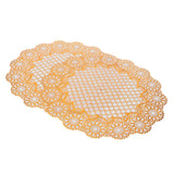 2PCS 38x38cm Table Mats PVC Gold Placemats Cup Mat Coaster for Wedding Party SuppliesRound 03 In Australia - Darrahopens