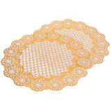 2PCS 38x38cm Table Mats PVC Gold Placemats Cup Mat Coaster for Wedding Party SuppliesRound 03 In Australia - Darrahopens