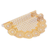 2PCS 38x38cm Table Mats PVC Gold Placemats Cup Mat Coaster for Wedding Party SuppliesRound 03 In Australia - Darrahopens