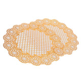 2PCS 38x38cm Table Mats PVC Gold Placemats Cup Mat Coaster for Wedding Party SuppliesRound 03 In Australia - Darrahopens