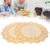 2PCS 38x38cm Table Mats PVC Gold Placemats Cup Mat Coaster for Wedding Party SuppliesRound 03