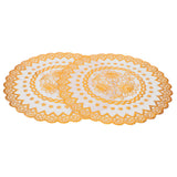 2PCS 38x38cm Table Mats PVC Gold Placemats Cup Mat Coaster for Wedding Party SuppliesRound 04 In Australia - Darrahopens