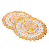 2PCS 38x38cm Table Mats PVC Gold Placemats Cup Mat Coaster for Wedding Party SuppliesRound 04 In Australia - Darrahopens