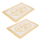 2PCS 30cmx45cm PVC Table Mat Gold Placemats Cup Coaster Pad Kitchen Wedding DecorationStyle 1 In Australia - Darrahopens