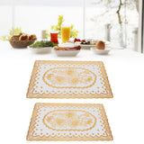 2PCS 30cmx45cm PVC Table Mat Gold Placemats Cup Coaster Pad Kitchen Wedding DecorationStyle 1