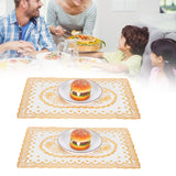 2PCS 30cmx45cm PVC Table Mat Gold Placemats Cup Coaster Pad Kitchen Wedding DecorationStyle 1