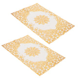 2PCS 30cmx45cm PVC Table Mat Gold Placemats Cup Coaster Pad Kitchen Wedding DecorationStyle 2