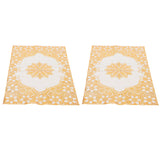 2PCS 30cmx45cm PVC Table Mat Gold Placemats Cup Coaster Pad Kitchen Wedding DecorationStyle 2