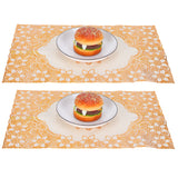 2PCS 30cmx45cm PVC Table Mat Gold Placemats Cup Coaster Pad Kitchen Wedding DecorationStyle 2