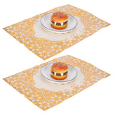 2PCS 30cmx45cm PVC Table Mat Gold Placemats Cup Coaster Pad Kitchen Wedding DecorationStyle 2