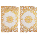 2PCS 30cmx45cm PVC Table Mat Gold Placemats Cup Coaster Pad Kitchen Wedding DecorationStyle 2