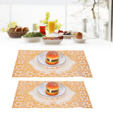 2PCS 30cmx45cm PVC Table Mat Gold Placemats Cup Coaster Pad Kitchen Wedding DecorationStyle 2