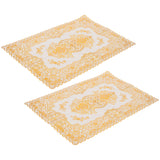 2PCS 30cmx45cm PVC Table Mat Gold Placemats Cup Coaster Pad Kitchen Wedding DecorationStyle 3 In Australia - Darrahopens