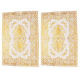 2PCS 30cmx45cm PVC Table Mat Gold Placemats Cup Coaster Pad Kitchen Wedding DecorationStyle 3