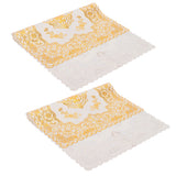 2PCS 30cmx45cm PVC Table Mat Gold Placemats Cup Coaster Pad Kitchen Wedding DecorationStyle 3 In Australia - Darrahopens