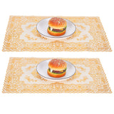 2PCS 30cmx45cm PVC Table Mat Gold Placemats Cup Coaster Pad Kitchen Wedding DecorationStyle 3 In Australia - Darrahopens
