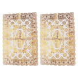2PCS 30cmx45cm PVC Table Mat Gold Placemats Cup Coaster Pad Kitchen Wedding DecorationStyle 4 In Australia - Darrahopens