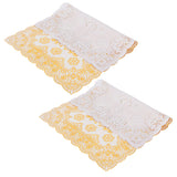 2PCS 30cmx45cm PVC Table Mat Gold Placemats Cup Coaster Pad Kitchen Wedding DecorationStyle 4