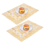 2PCS 30cmx45cm PVC Table Mat Gold Placemats Cup Coaster Pad Kitchen Wedding DecorationStyle 4 In Australia - Darrahopens
