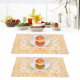 2PCS 30cmx45cm PVC Table Mat Gold Placemats Cup Coaster Pad Kitchen Wedding DecorationStyle 4