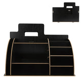 Wood Desktop Organizer Innovative Cosmetics Stationery Storage Rack for Home OfficeBlack