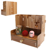 Desktop Organizer Wooden Pen Holder Storage Rack Stationery Supplies for Home OfficeCherry Wood Color In Australia - Darrahopens